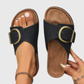 Zofia | Elegant Sliders with a Large Gold Buckle