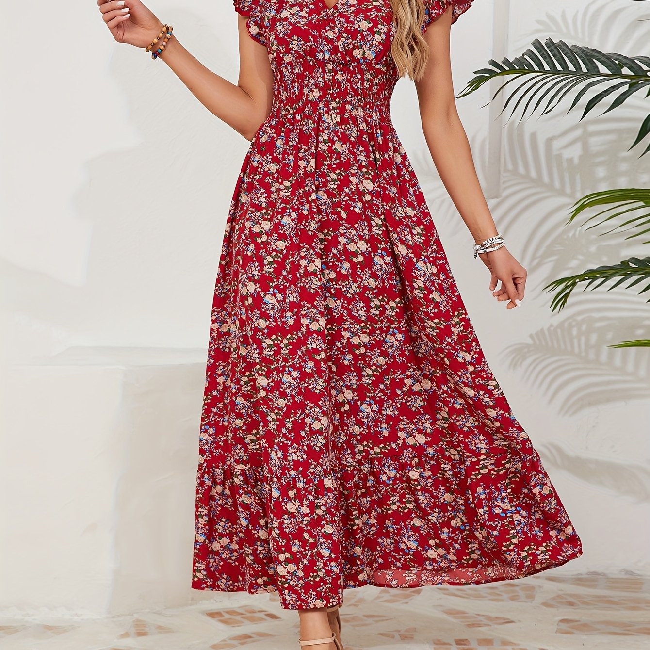 Mia | Floral Dress with Slit
