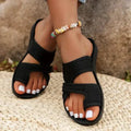 Tessa | Comfortable Sliders with Toe Loop and Wide Straps