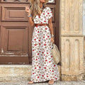 Emma | Long Maxi Dress with Floral Print and V-Neck