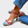 Chloe | Pastel Pumps with Bow and Strap
