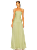 Anna | Women's Strapless Pleated Maxi Wedding Guest Dress