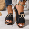 Emma | Womens Slip On Buckle Flat Sandals