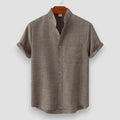Oliver | Casual Men's Shirt with Stand Collar and Short Sleeves