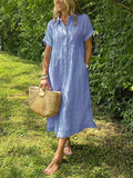 Carmen | Loose Midi Shirt Dress with Stripes