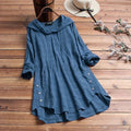 Sophie | Loose Hooded Shirt Tunic with Buttons