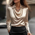 Shannon | Satin Blouse in Champagne
