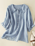 Kayla | Women Loose Fit Ruffle Collar Shirt