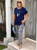 Elise | Comfortable Two-Piece Set with Asymmetrical Top and Trousers