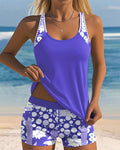 Lara | Purple Tankini Swimsuit with Shorts