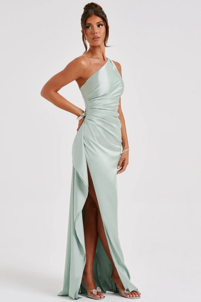 Aine | Asymmetric Satin Dress