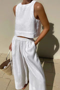 Elena | Two-Piece Linen Set with Wide Pants