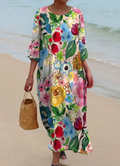 Flora | Loose Maxi Dress with Floral Pattern