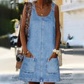 Jade | Short Dress with Straps and Patch Pockets