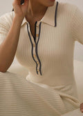Sarah | Women’s Midi Dress With Polo Collar