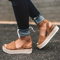 Lauren | Women’s Spring Buckle Ankle Strap Flatform Sandals