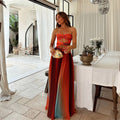 Diana | Elegant Strapless Maxi Dress with Cutouts