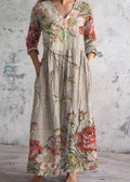 Isabella | Loose Maxi Dress with Pockets and V-Neck