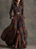 Sara | Retro Checkered Maxi Dress