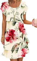 Fleur | Layered Dress with Ruffles and Round Neckline