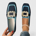Rebecca | Elegant Loafers with Square Toes and Decorative Buckle