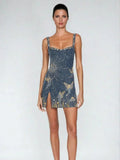 Daisy | Women’s Shimmering Starry Mini Dress Slit