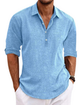 Lucas | Men's Casual Linen-Textured Shirt with Short Button Placket
