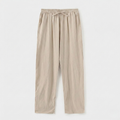 Men's Slim Fit Linen Trousers - Beige Tapered Leg - Smart Casual