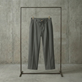 High-Waisted Tailored Trousers - Slate Grey - Straight Leg with Drawstring