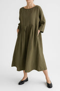 Violet | Women’s Relaxed Fit Midi Dress Front Pleats