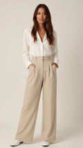 Caroline | Women’s High Waisted Wide Leg Trousers