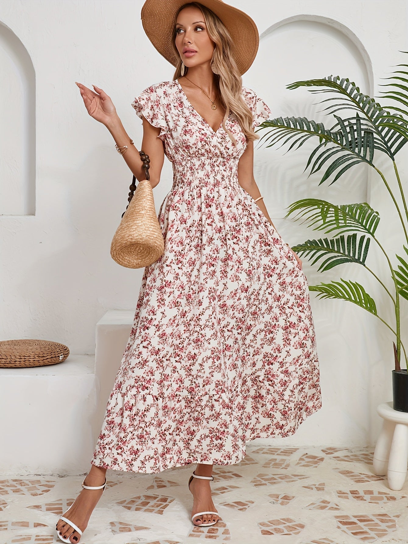 Mia | Floral Dress with Slit