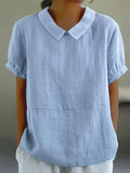 Fiona | Women’s Linen Peter Pan Collar Blouse