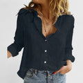 Faith | Women’s Linen V Neck Button Blouse