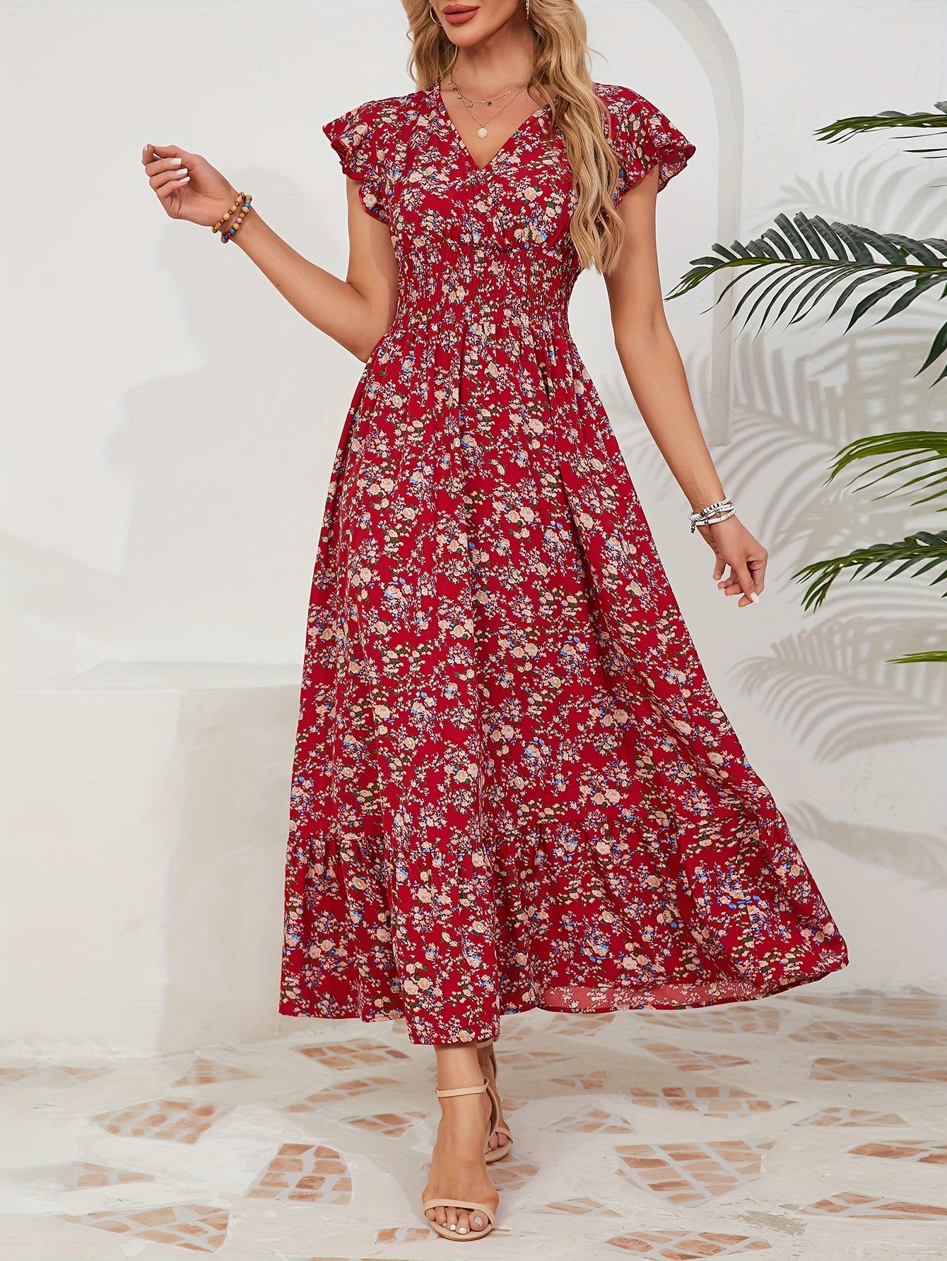 Mia | Floral Dress with Slit