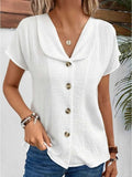Rosa | Loose Short Sleeve Shirt with Collar