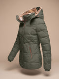 Marie | Women's Insulated Winter Jacket with Faux Fur Hood and Zipper Pockets