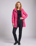 Lena | Women's Parka with Hood Water-Repellent Waist Drawstring Transitional Long Parka