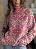 Fiona | High Neck Paisley Sweater