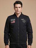 Florian | Men's Military Bomber Jacket with Patches and Zipper Pockets