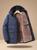 Lukas | Men's Padded Jacket with Hood Fleece Lining Water-Repellent, Black