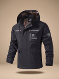 Elias | Men's Water-Resistant Outdoor Jacket with Hood and Multiple Pockets, Black