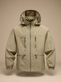 Matthias | Men's Waterproof Hooded Jacket with Multiple Pockets, Khaki