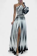 Aubryzah | Elegant Maxi Dress with Asymmetric Neckline