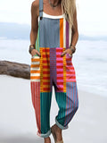Tess | Colorful Loose Striped Overalls