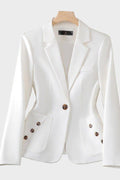 Minerva | White Blazer with Buttons