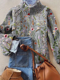 Miranda | Grey High Neck Sweater