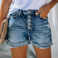 Elizabeth | Women’s High Waist Button Front Denim Shorts