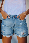 Eleanor | Women’s Distressed Denim Casual Summer Shorts